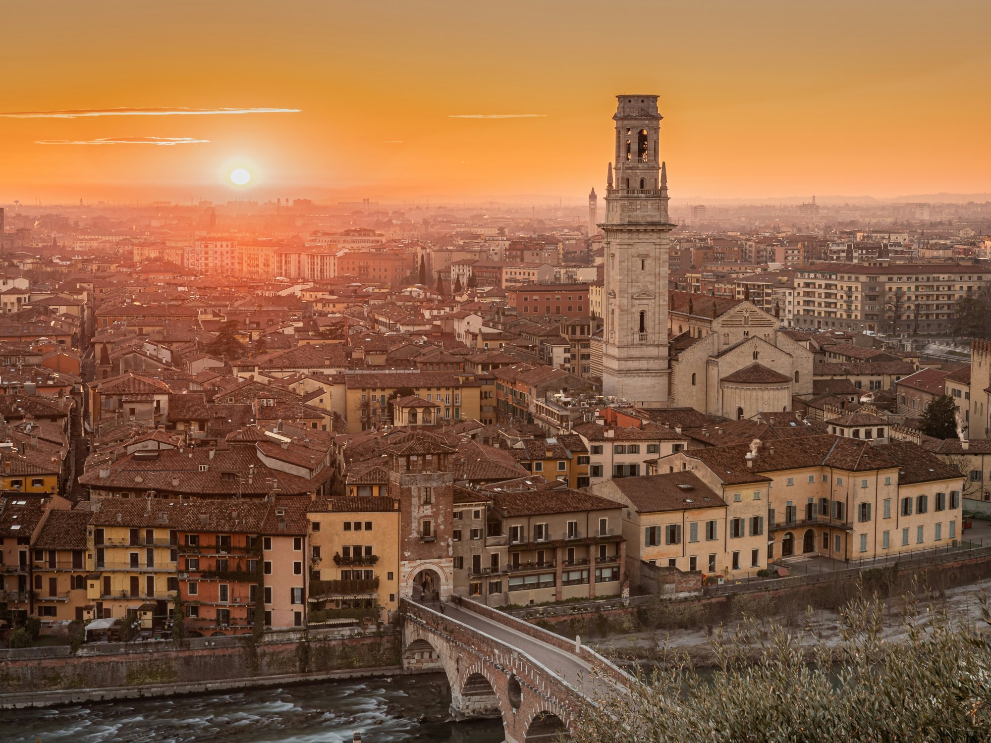 view of verona with sunset