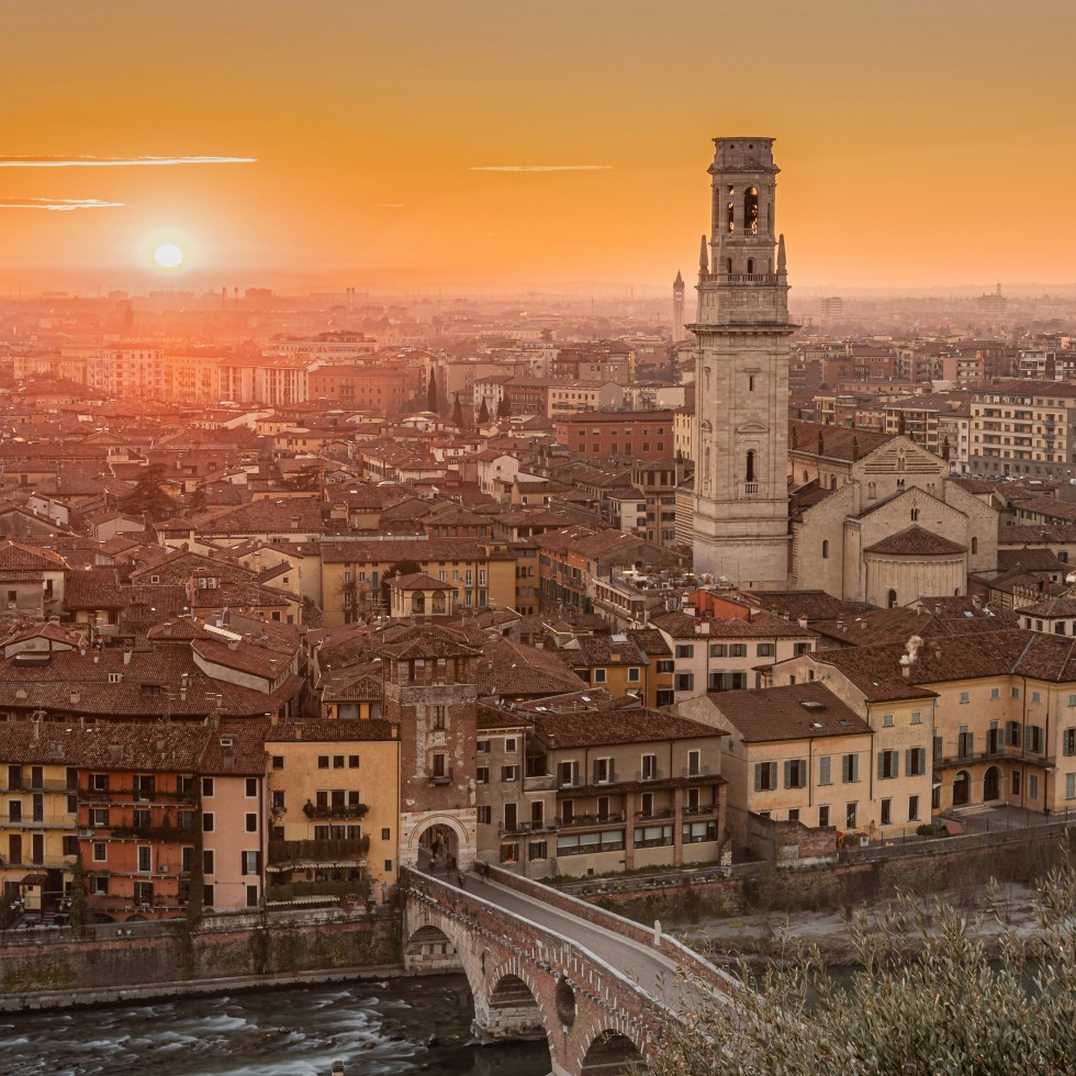 view of verona with sunset