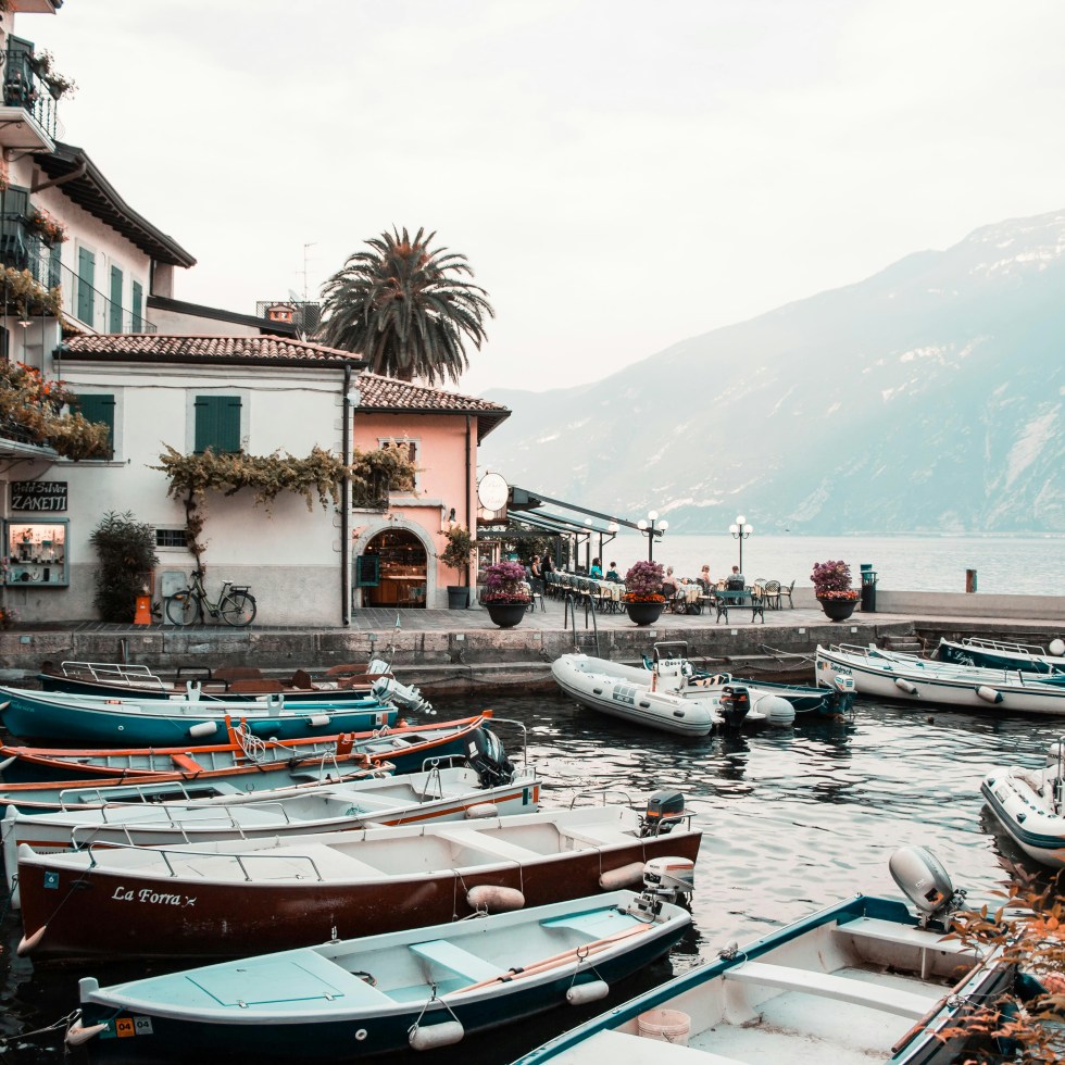 boats and buildings on Lake Garda